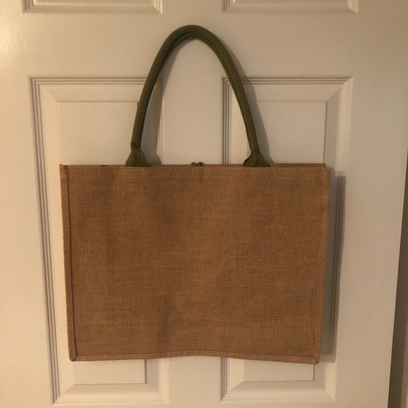 Hello Weekend Burlap Tote Bag - Picture 5 of 6